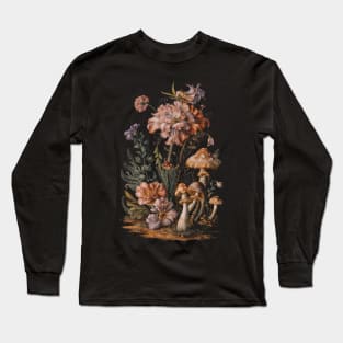 Cottagecore flowers and mushrooms Long Sleeve T-Shirt